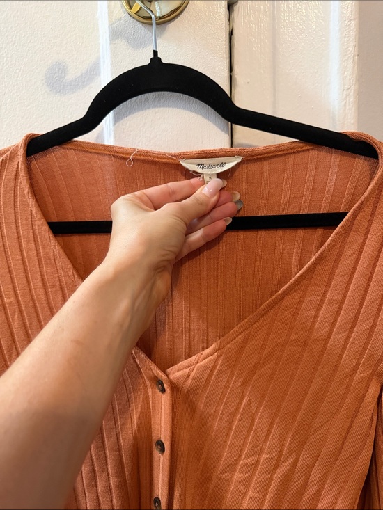 Madewell Tops - Madewell Ribbed Button-Down Top in Rust